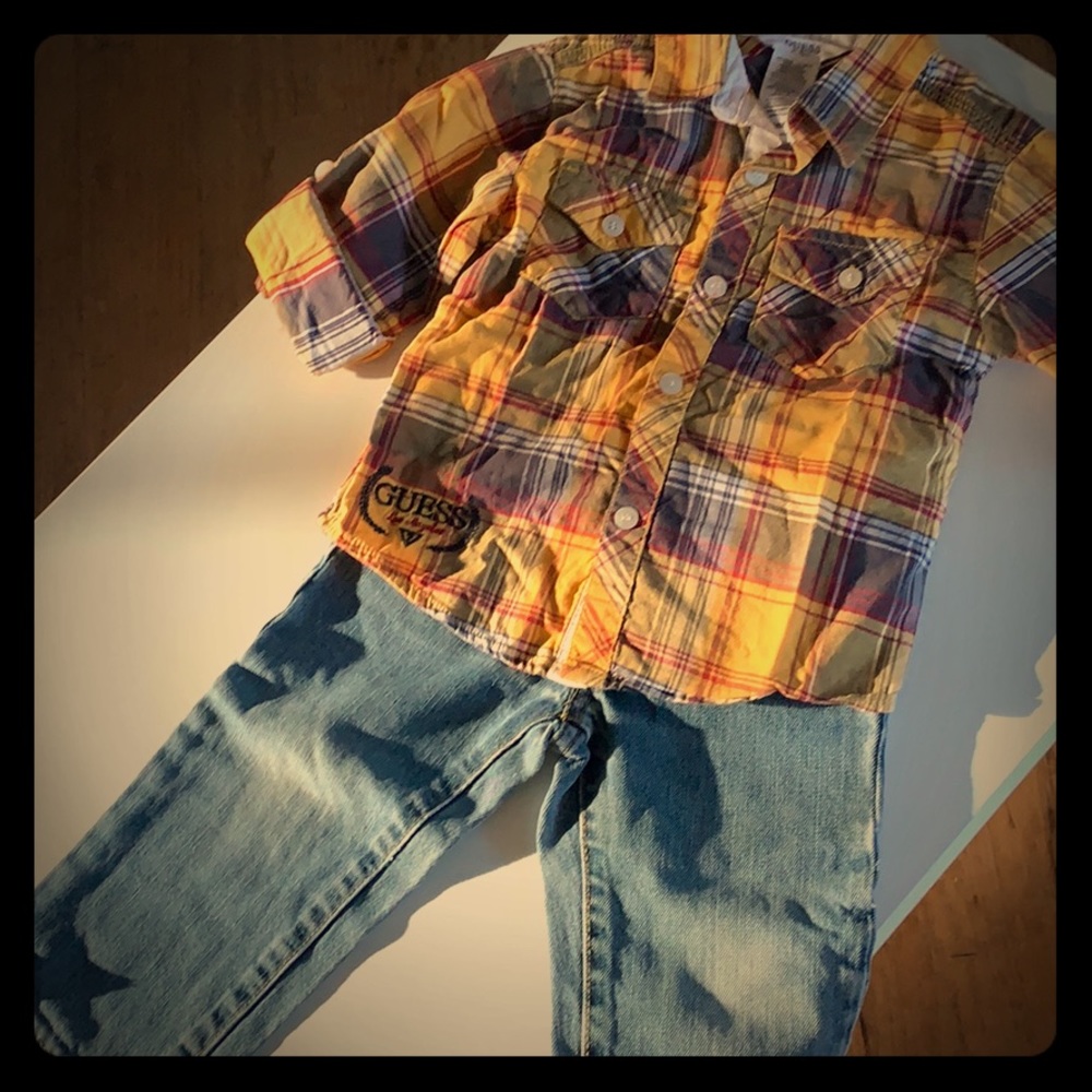 18 mnth old Guess plaid shirt w/jeans